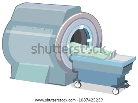 MRI Scanner on White Background illustration