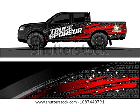 
pickup Truck Graphic vector. abstract splatter design for vehicle vinyl wrap background 