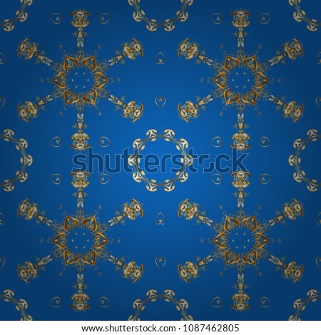 Gentle, summer floral on blue, white, black, gray and brown colors. Vector illustration. Vector floral pattern in doodle style with flowers.