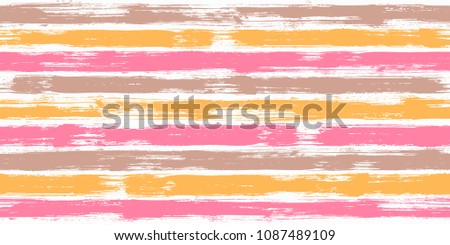 Bohemian watercolor brush stripes seamless pattern. Pink, violet and orange paintbrush lines horizontal seamless texture for backdrop. Hand drown paint strokes graffiti artwork. For garment.