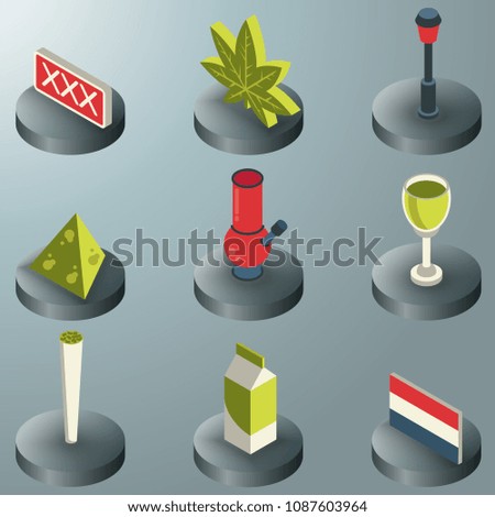 Holland color isometric icons