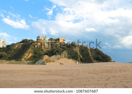 View From the Beach to the Hill With Summer Houses