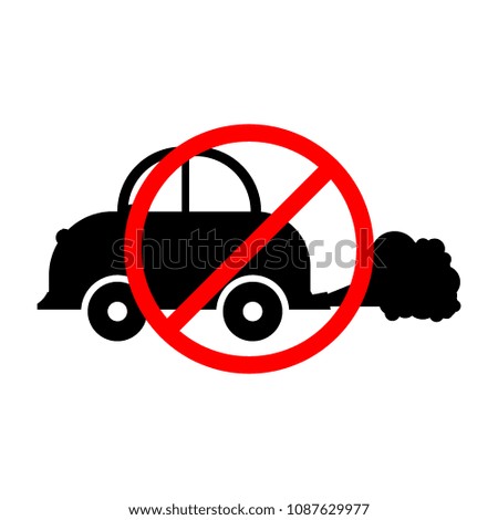 the sign is forbidden to drive by car with smoke
