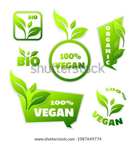Vegan logo set.