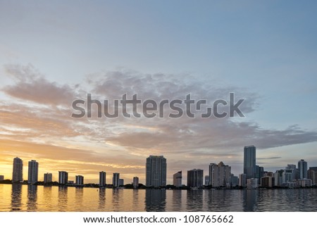 Miami Skyline at Sunset