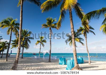 Bahamas, the golden sands of Cable Beach Royalty-Free Stock Photo #1087678934