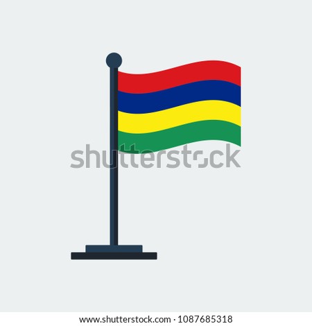 Flag Of Mauritius.Flag Stand On White Background. Vector Design
