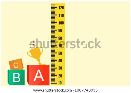 measuring height vector illustration. school. measuring height clipart