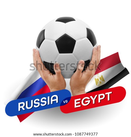 Soccer competition, national teams Russia vs Egypt