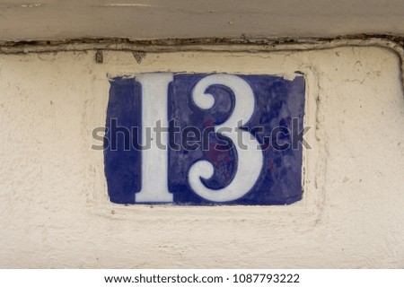 House number thirteen (13)