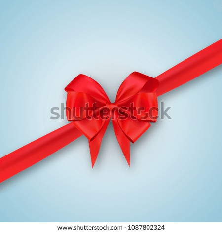 realistic red bow vector