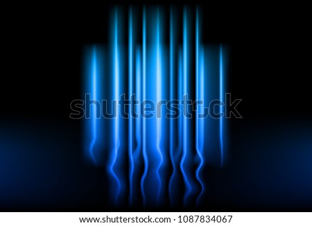 Lines glowing light rays neon blue technology concept abstract background vector illustration