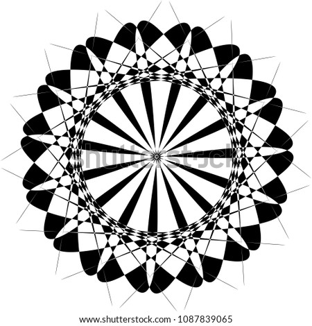 Schematic pattern of serviette. Black on white background. Abstract pattern. Vector illustration.