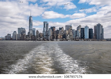 Looking back to NYC from the deck of the Staten Island Ferry