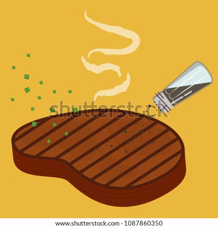 Steak cartoon vector. free space for text. wallpaper. background. illustration.