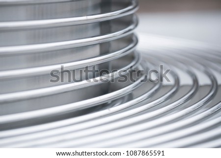 shiny metal tubes, chrome-plated pipe
