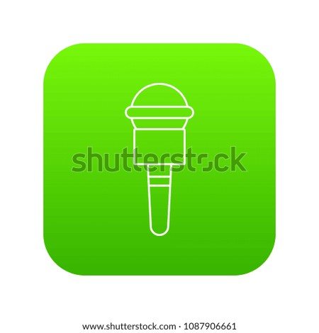 Microphone icon green vector isolated on white background
