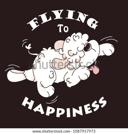 cute dog flying  character design/fashion graphic, T-shirt graphics