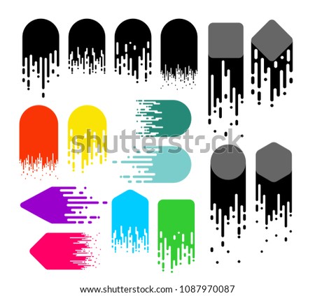Set of speed lines. Black and white and color motion effect. Gradient background design. Vector illustration. Isolated on white background