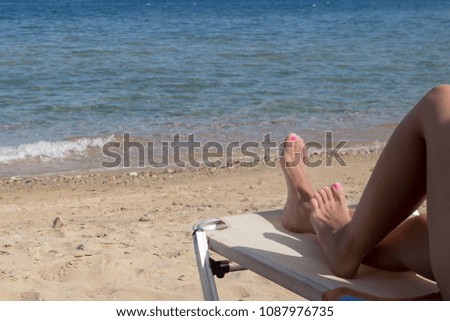 Summertime and view of sea. Relaxing in the beach