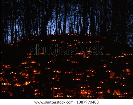 1st november, All Saints Day, cemetery in lubelskie region, Poland
