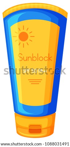 Sun Protection Cream on White Background illustration