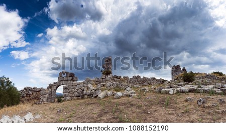 Ancient Greece, ruins of the city Oiniades Royalty-Free Stock Photo #1088152190