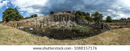 Ancient Greece, ruins of the harbor in town Oiniades Royalty-Free Stock Photo #1088157176