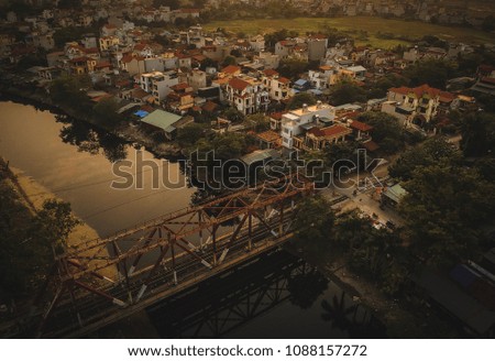 Aerial photo from Hanoi, Vietnam - An old town on the outskirts of the city
