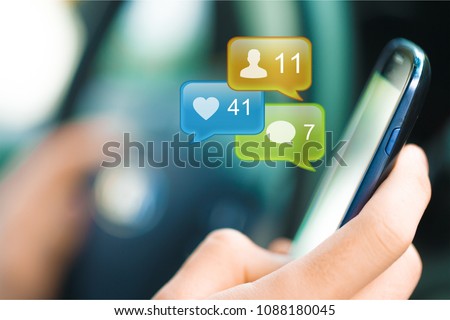 Girl using mobile smart phone