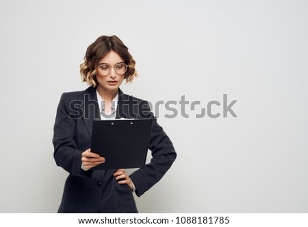 Business Lady, folder with a clip                         