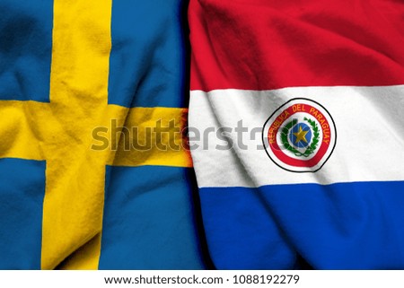 Sweden and Paraguay flag together