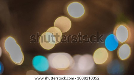 Blur lights in back background. Abstract blurred background with bokeh circle, blue color tint. Colored abstract blurred light background design concept for background