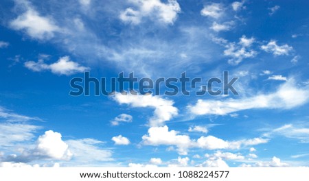 Blue sky with white clouds Cloudy blue sky abstract background