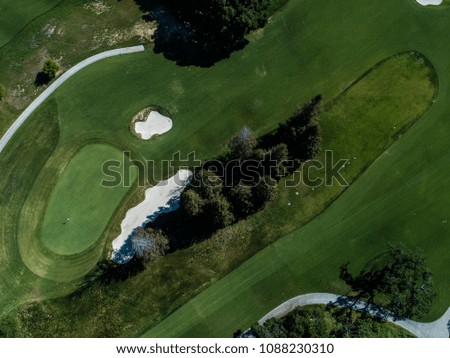 Golf course. Viewpoint from directly above.