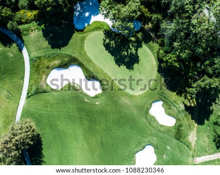 Golf course and green aerial shots.