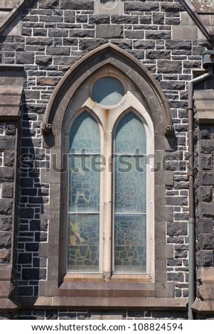 an old wooden Church window