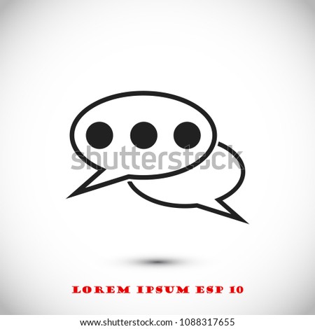 Speech bubbles icon, stock vector illustration flat design style