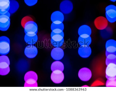 Colour blurred bokeh neon lights