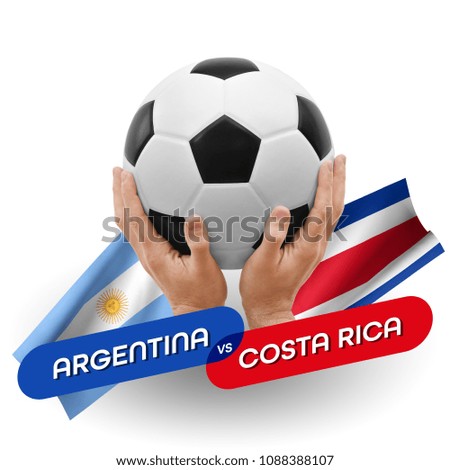 Soccer competition, national teams Argentina vs Costa Rica