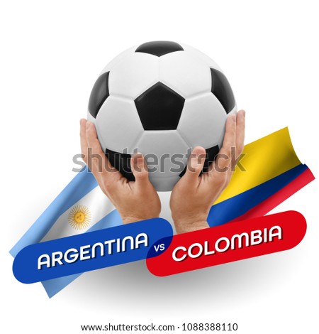 Soccer competition, national teams Argentina vs Colombia