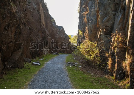 A Path Carved in to a Rock Face in the Valley