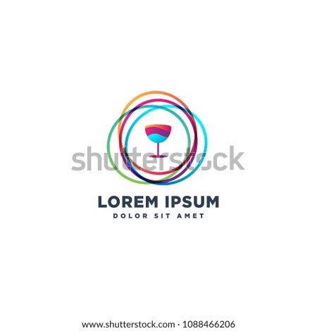 glass in bar logo template vector design