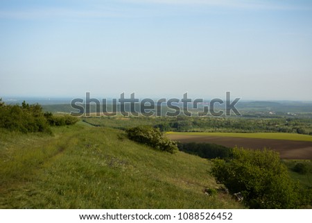 Nature of the Palava, beautiful Moravian spring landscape with hills rocks and forest, countryside of the Palava, South Moravia, Czech republic, known European touristic destination