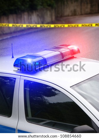 The police beacon on the car Royalty-Free Stock Photo #108854660