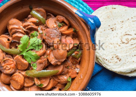 Traditional mexican sausage stew