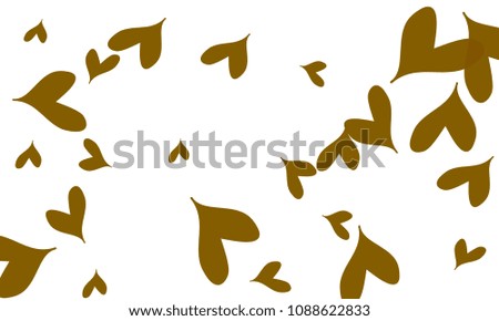 Many Stylish and Good Looking Green and Brown Hearts of Different Size on White Background