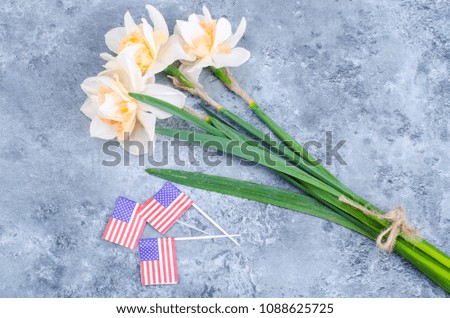 Bouquet of flowers on Memorial Day in USA. Studio Photo
