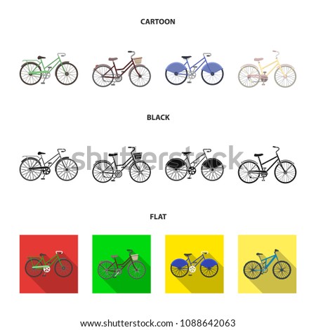Sports bike and other types.Different bicycles set collection icons in cartoon,black,flat style vector symbol stock illustration web.