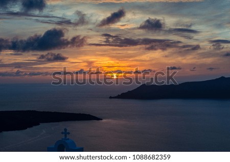Santorini, Greece, Europe, SCENIC VIEW OF SEA AGAINST SKY DURING SUNSET